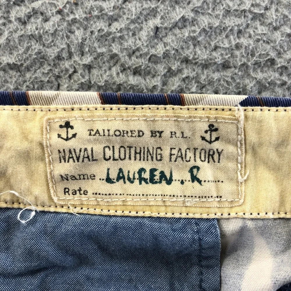 Vintage Polo Ralph Lauren Shorts Men 36 Sailboat AOP Distressed Novelty Chino